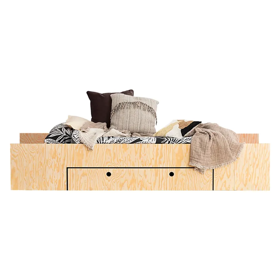Petits-Meubles Lit 90x190 sommier et tiroir inclus Tristan Bois