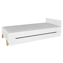 Enfant Petits-Meubles Lit 90x200 sommier et tiroir inclus Novelies Zara Blanc