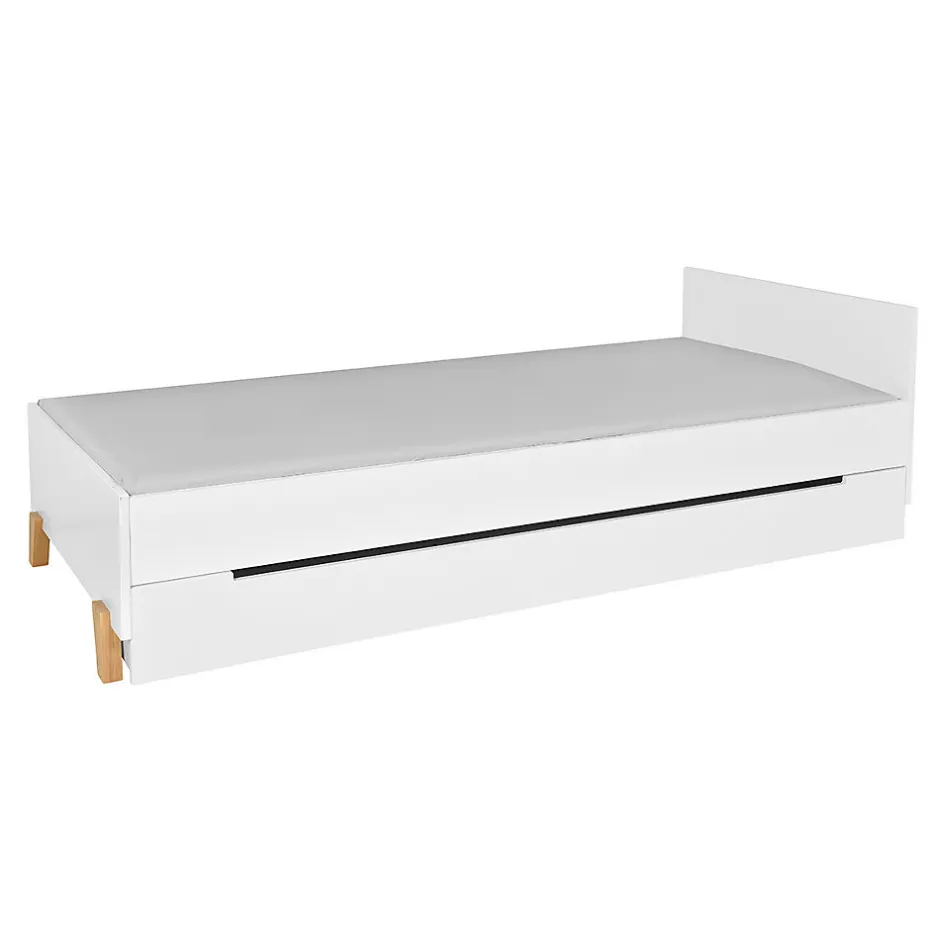 Enfant Petits-Meubles Lit 90x200 sommier et tiroir inclus Novelies Zara Blanc