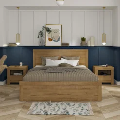 Petits-Meubles Lit 180x200 sommier et tiroirs inclus Hella Bois