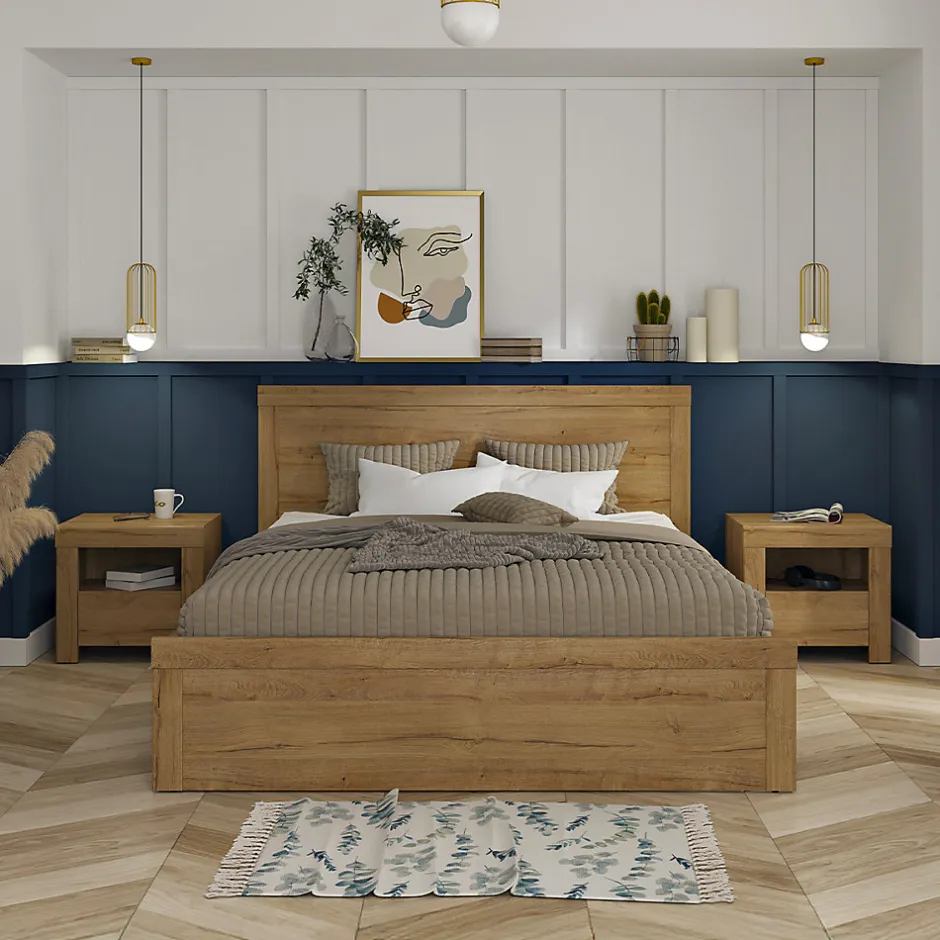 Petits-Meubles Lit 180x200 sommier et tiroirs inclus Hella Bois