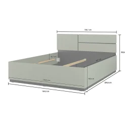 Petits-Meubles Lit 160x200 sommier inclus Lilia Vert