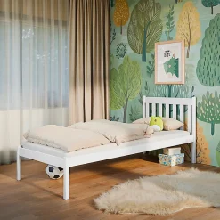 Enfant Petits-Meubles Lit 90x200 sommier inclus Marthe Blanc