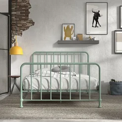 Enfant Petits-Meubles Lit 140x200 sommier inclus Vipack Bronxx Vert olive mat
