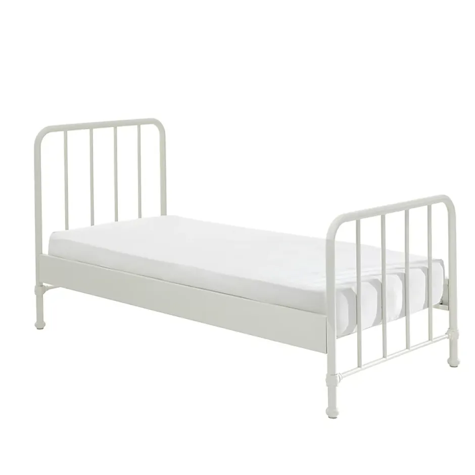 Petits-Meubles Lit 90x200 sommier inclus Vipack Bronxx Blanc mat Discount