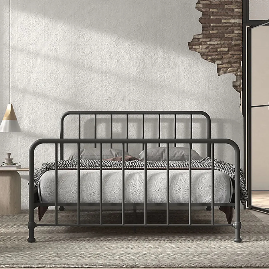 Enfant Petits-Meubles Lit 160x200 sommier inclus Vipack Bronxx Noir mat