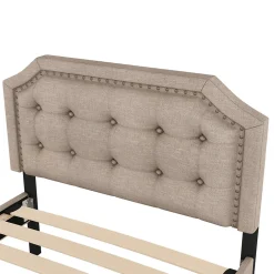 Enfant Fortuna lai Lit 90x200cm, avec tiroirs et clous décoratifs, Beige