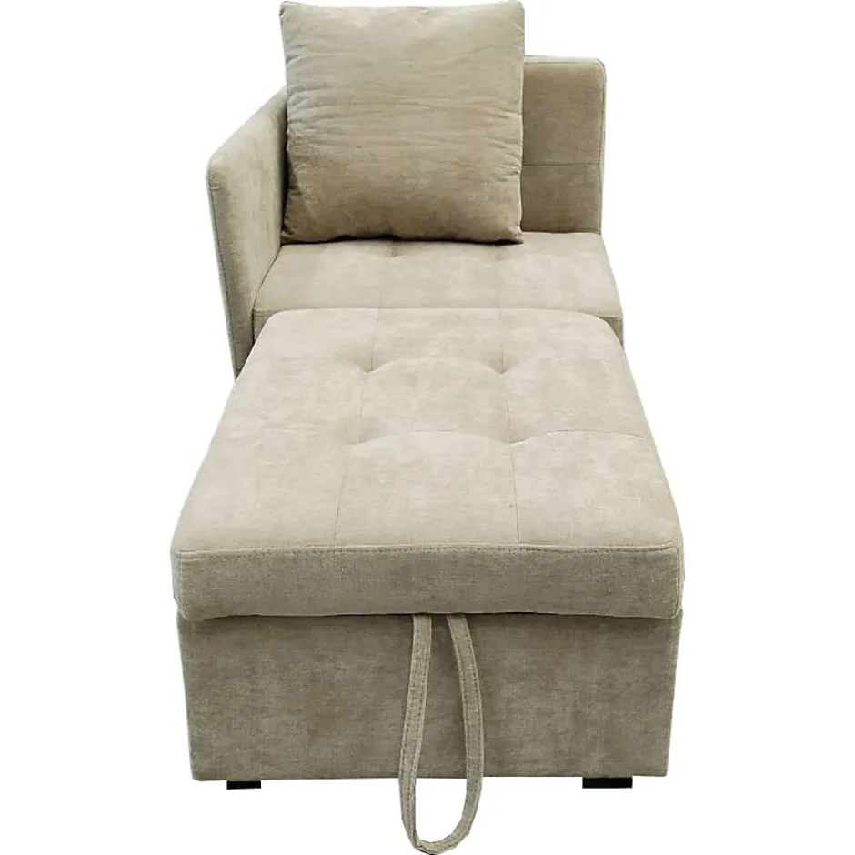 Redom Lit 177x68x65 cm convertible 3-en-1 en tissu lin beige, dossier 5 positions, idéal pour petits espaces Best