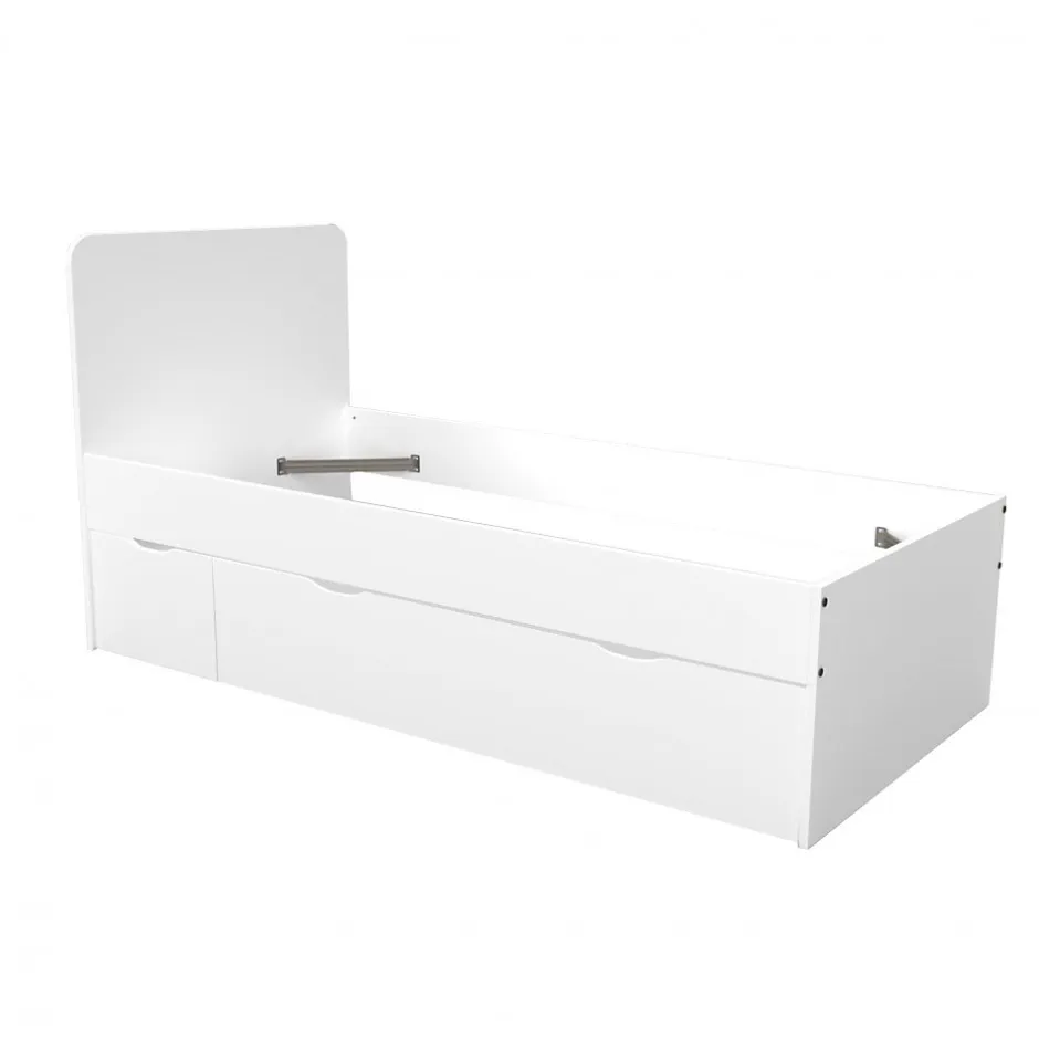 Weber Industries Lit ZENIA 90x190 + 1 chevet + 1 tiroir / Blanc
