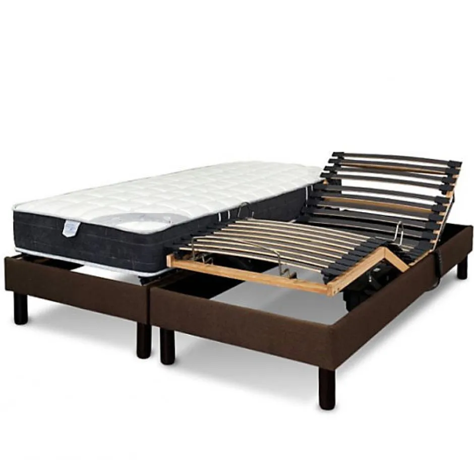 Essenzia Zen Literie électrique Ensemble DETENTE marron - Classic ressorts 2x80x200 Ressorts Best