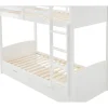 Vente-unique Lits superposés 2 x 90 x 200 cm - 2 tiroirs - Pin et MDF - Blanc + Matelas - LIMODARA Online