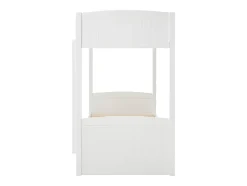 Vente-unique Lits superposés 2 x 90 x 200 cm - 2 tiroirs - Pin et MDF - Blanc + Matelas - LIMODARA Online