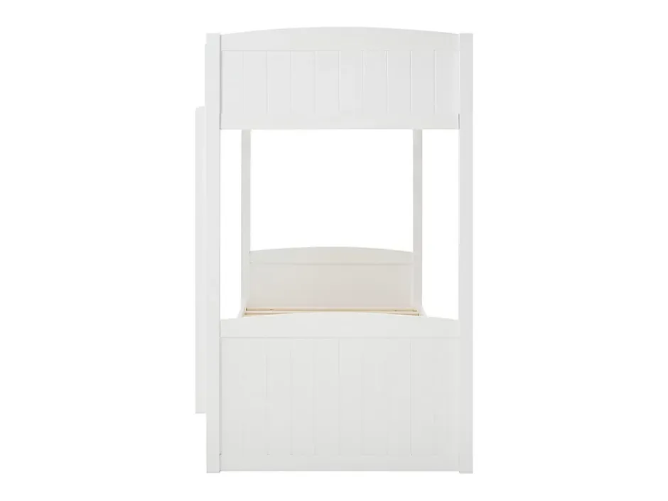 Vente-unique Lits superposés 2 x 90 x 200 cm - 2 tiroirs - Pin et MDF - Blanc + Matelas - LIMODARA Online