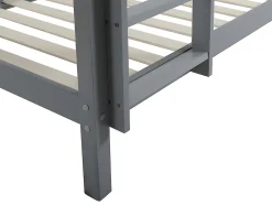 Vente-unique Lits superposés ANICET II - 2 x 90 x 190cm - Pin Massif - Gris + matelas Discount