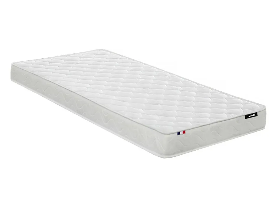 Vente-unique Lits superposés ANICET II - 2 x 90 x 190cm - Pin Massif - Gris + matelas Discount