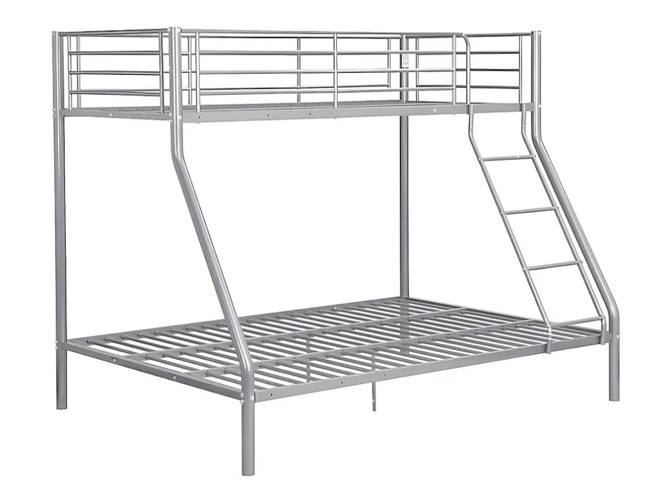 Enfant Vente-unique Lits superposés ELEVATIO IV - 90 et 140 x 190 cm - Acier - Argent