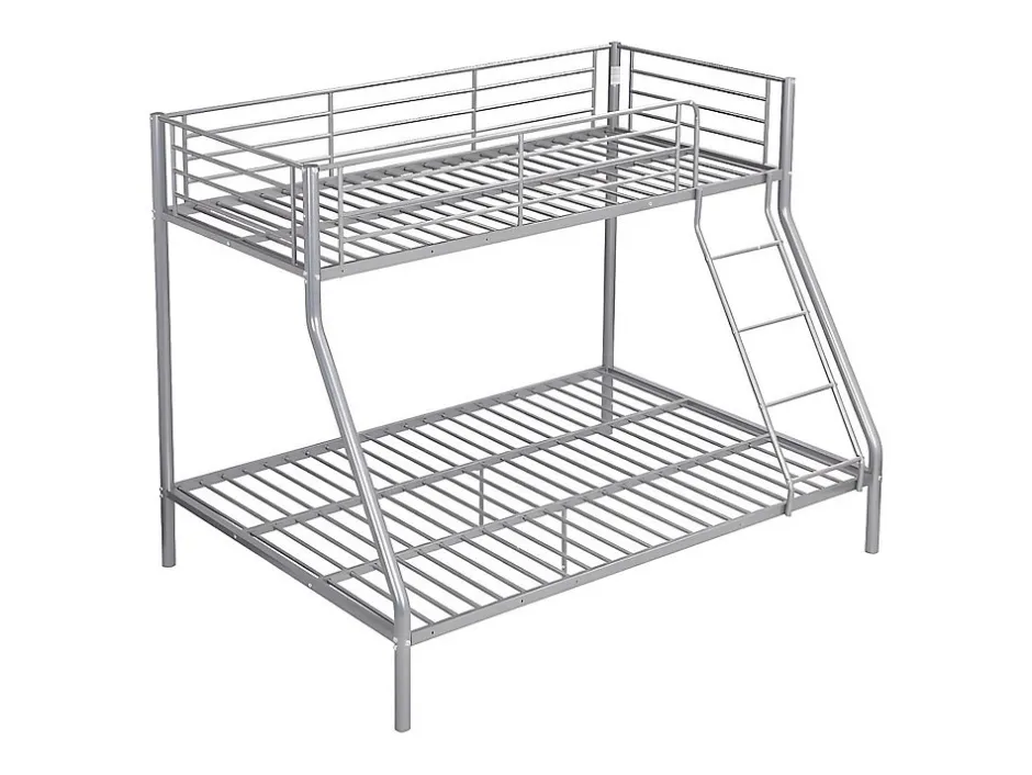 Enfant Vente-unique Lits superposés ELEVATIO IV - 90 et 140 x 190 cm - Acier - Argent