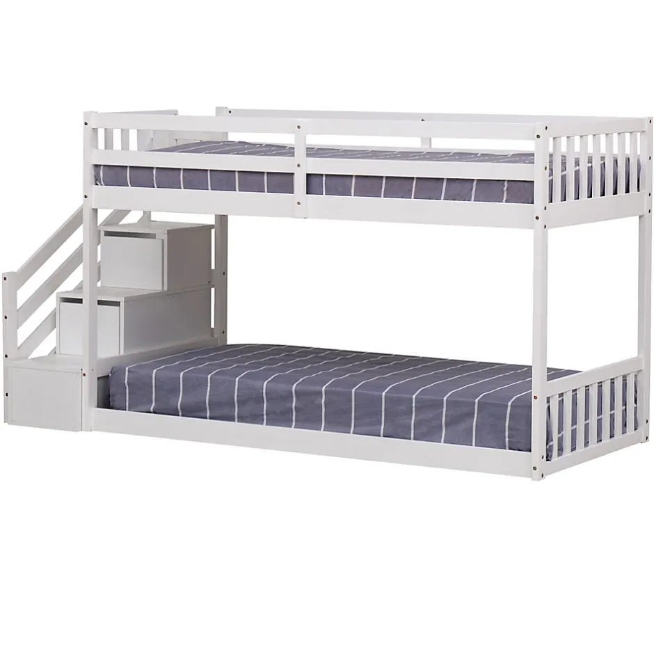 Happy Garden Lits superposés pour enfants 190x90cm blanc CELESTINE -