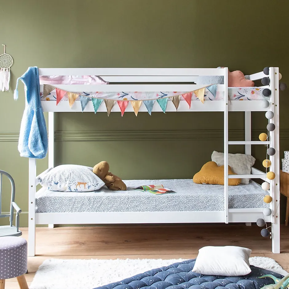 Happy Garden Lits superposés pour enfants 190x90cm blanc AMBRE - Best