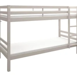 Generic Lits superposés séparables enfant - 2x90x200 cm - Pin massif gris clair - Sommier inclus - ANDO