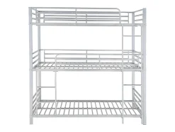 Enfant Vente-unique Lits superposés triple 3 x 90 x 190 cm - Métal - Argent - ELOUAN III