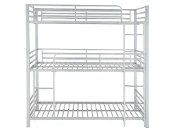 Enfant Vente-unique Lits superposés triple 3 x 90 x 190 cm - Métal - Argent - ELOUAN III