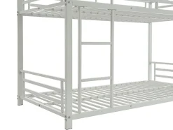 Enfant Vente-unique Lits superposés triple 3 x 90 x 190 cm - Métal - Blanc + Matelas - ELOUAN III