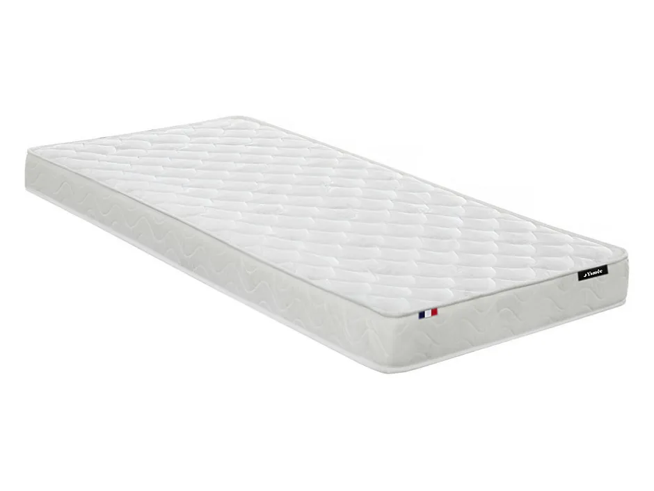 Enfant Vente-unique Lits superposés triple 3 x 90 x 190 cm - Métal - Blanc + Matelas - ELOUAN III
