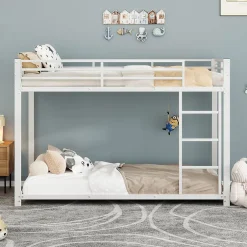 Enfant Blackcolors Lits Superposés 90x200cm Fer Blanc