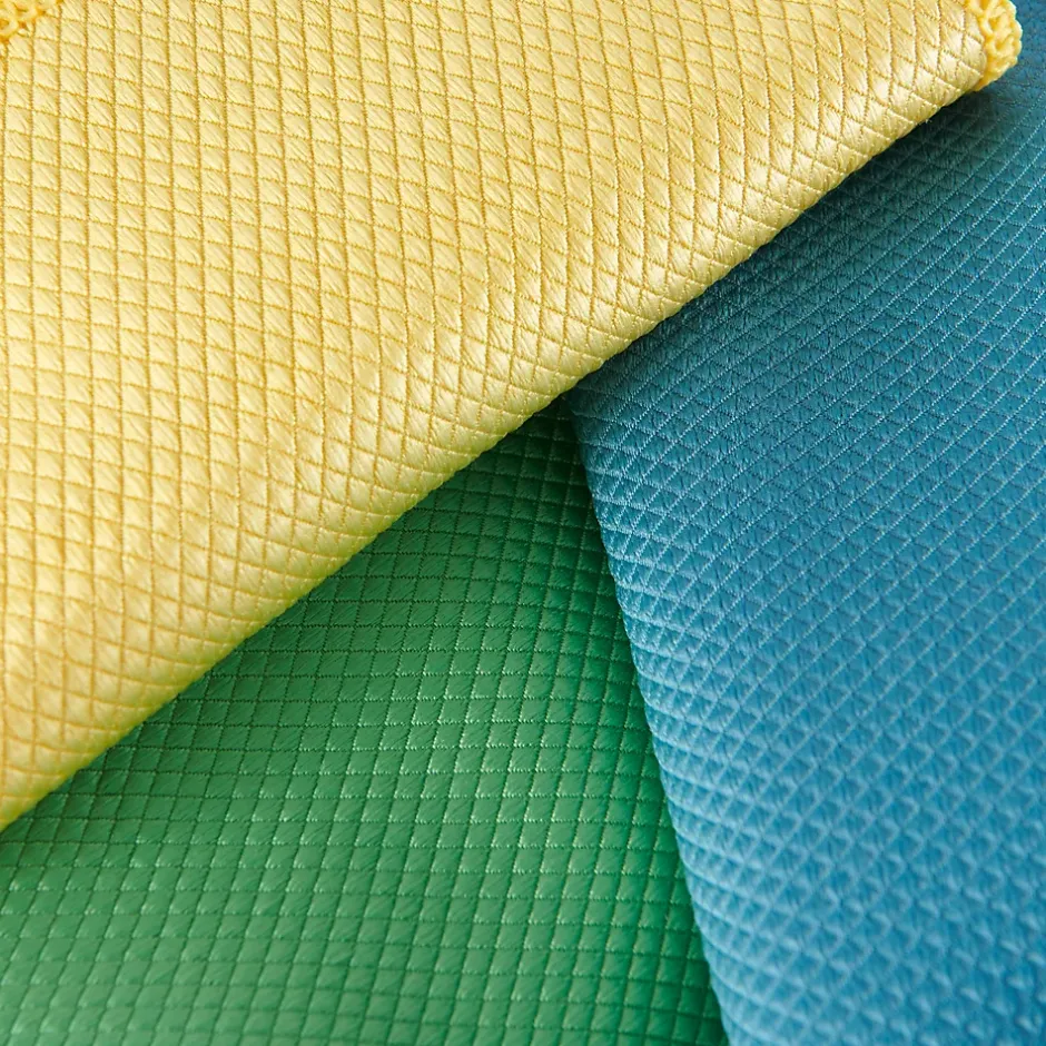 GoodHome Lot 5 chiffons de nettoyage écaille de poisson jaune, vert et bleu L.16 x l.16cm Discount