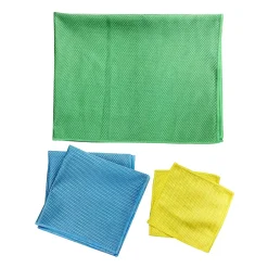 GoodHome Lot 5 chiffons de nettoyage écaille de poisson jaune, vert et bleu L.16 x l.16cm Discount