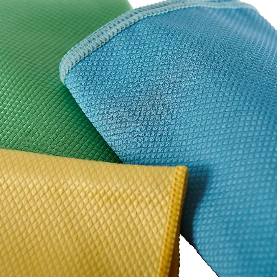 GoodHome Lot 5 chiffons de nettoyage écaille de poisson jaune, vert et bleu L.16 x l.16cm Discount