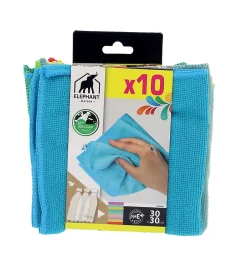 Elephant Lot 10 lavettes microfibre multicouleur Online