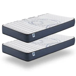 Naturalex Lot 2 Matelas 90x200 à mémoire de forme - Épaisseur 15 cm - Blue Latex - 7 zones de confort - Hypoallergénique - Perfect Dream Best