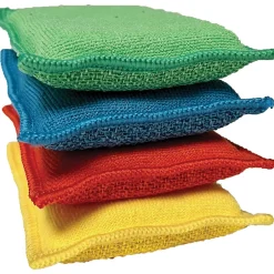 Passat Lot 4 éponges en microfibre recyclée double-face Virtu'O Clean Liseré Vert - jaune, bleu, vert, rouge L.16 x l.10 cm Clearance