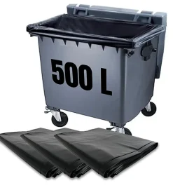 Pro Et Discount Lot 50 sacs poubelle à déchets Housses de conteneur 500L litres container à ordure New