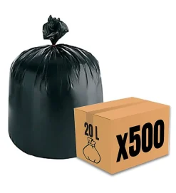 Pro Et Discount Lot 500 sacs poubelle à déchet Rouleaux de 20L 30L 50L 100L 110L 130L Litres Taille - 20L-NOIR