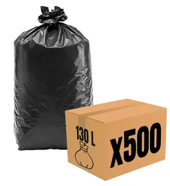 Pro Et Discount Lot 500 sacs poubelle à déchet Rouleaux de 20L 30L 50L 100L 110L 130L Litres Taille - 130L-NOIR