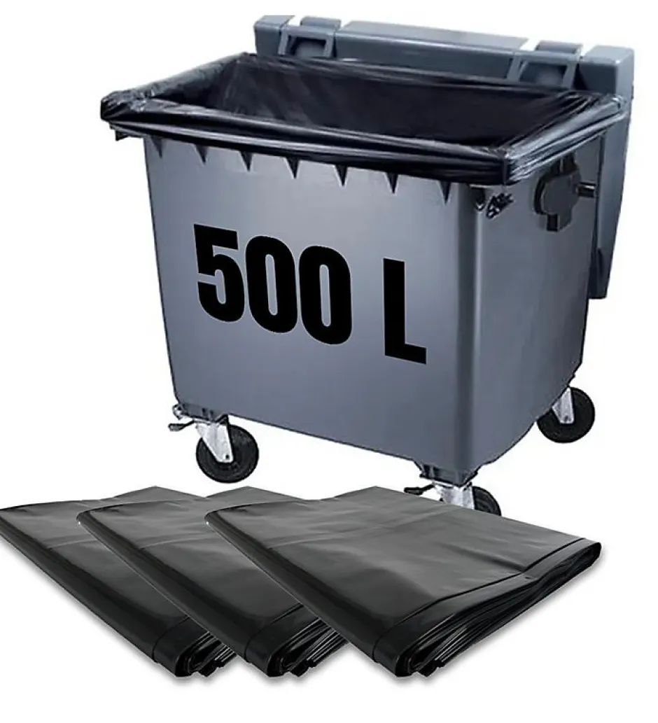 Pro Et Discount Lot 100 sacs poubelle à déchets Housses de conteneur 500L litres container à ordure New