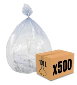 Pro Et Discount Lot 500 sacs poubelle à déchet Rouleaux de 20L 30L 50L 100L 110L 130L Litres Taille - 100L-TRANSP Best