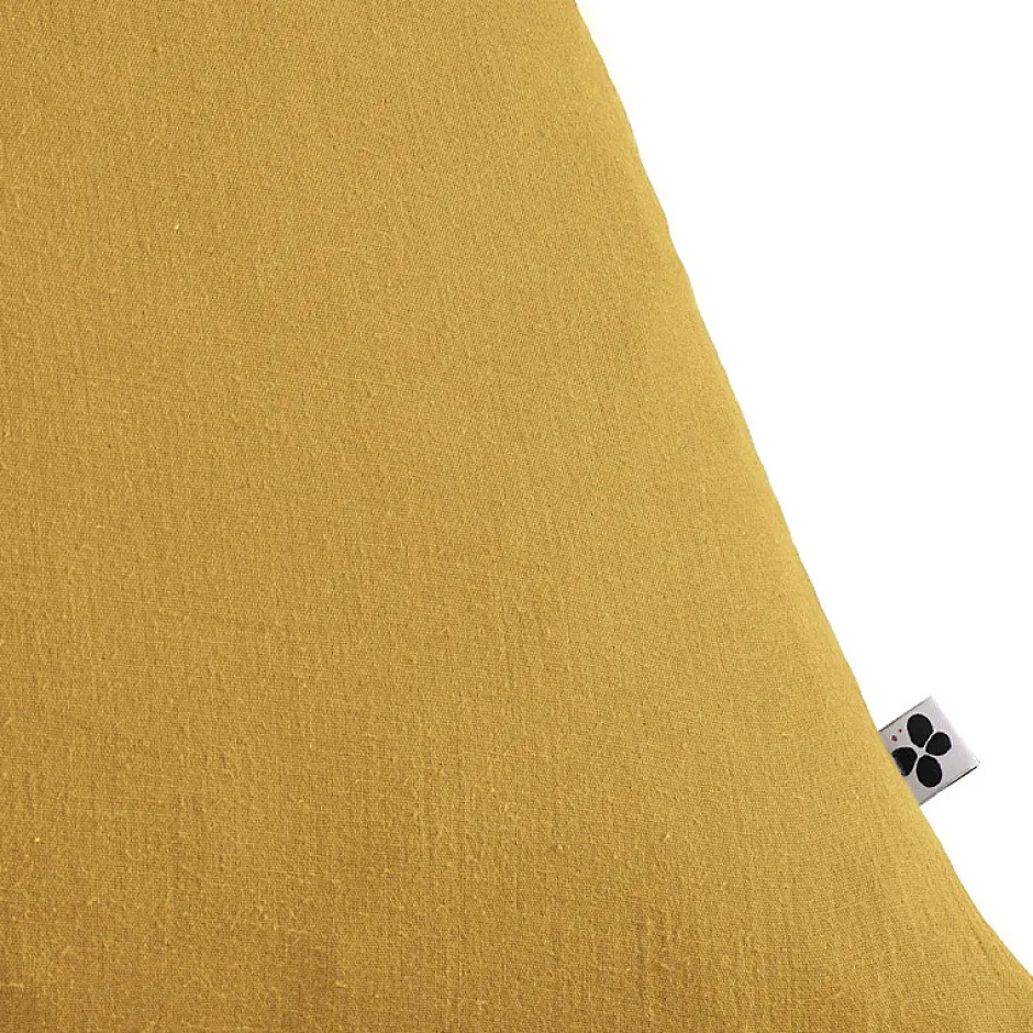 Meubletmoi Lot 2 taies d'oreillers 60x60 cm double gaze de coton jaune - PEPA 1
