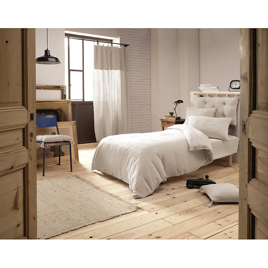 Meubletmoi Lot 2 taies d'oreillers 60x60 cm double gaze de coton écru - PEPA 1 Outlet
