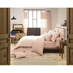 Meubletmoi Lot 2 taies d'oreillers 60x60 cm double gaze de coton rose - PEPA 1 New
