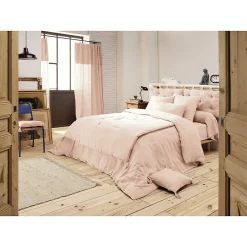 Meubletmoi Lot 2 taies d'oreillers 60x60 cm double gaze de coton rose - PEPA 1 New