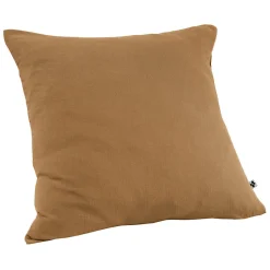 Meubletmoi Lot 2 taies d'oreillers 60x60 cm double gaze de coton camel - PEPA 1 Best