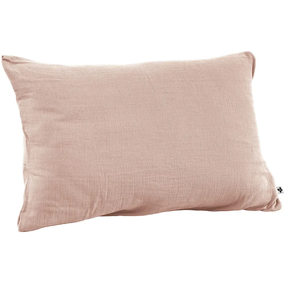 Meubletmoi Lot 2 taies d'oreillers 50x70 cm double gaze de coton rose - PEPA 2