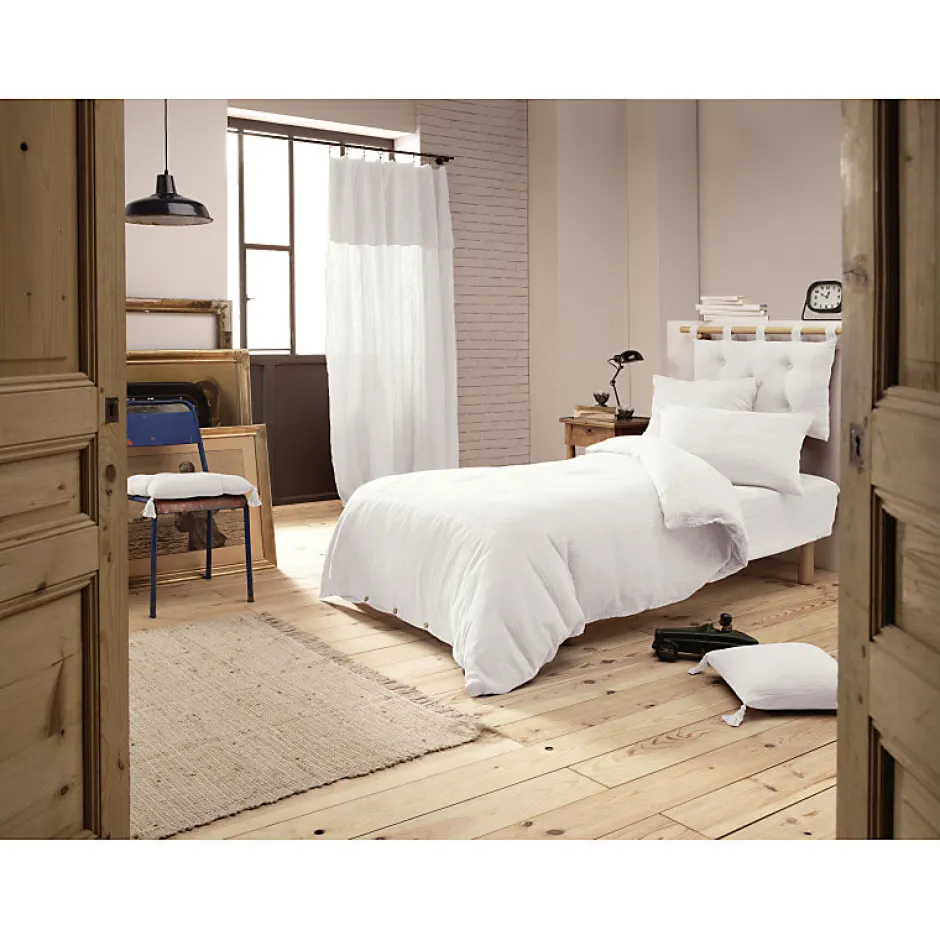 Meubletmoi Lot 2 taies d'oreillers 60x60 cm double gaze de coton blanc - PEPA 1 Online