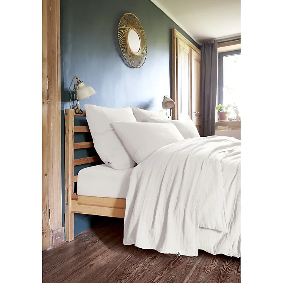Meubletmoi Lot 2 taies d'oreillers 60x60 cm double gaze de coton blanc - PEPA 1 Online