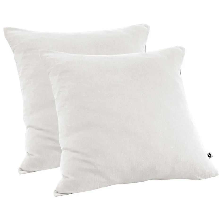 Meubletmoi Lot 2 taies d'oreillers 60x60 cm double gaze de coton blanc - PEPA 1 Online