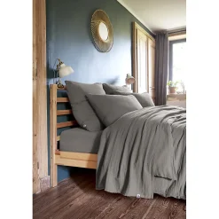 Meubletmoi Lot 2 taies d'oreillers 50x70 cm double gaze de coton gris - PEPA 2 Online